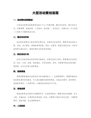 大型活动策划-准备工作步骤安排